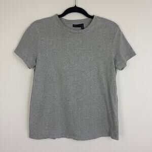 ASOS Womens 100% Organic Cotton Casual Crewneck Heather Light Grey T-Shirt 6